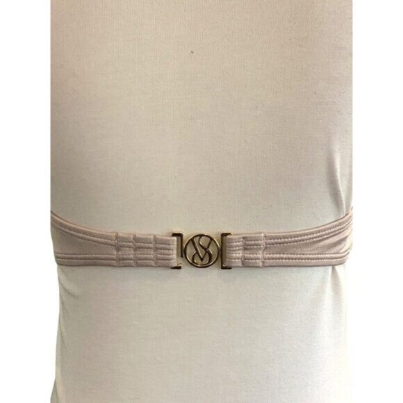 Victoria's Secret Bandeau Champagne Color Rhinestone Center Bikini Top Size M - Picture 3 of 7